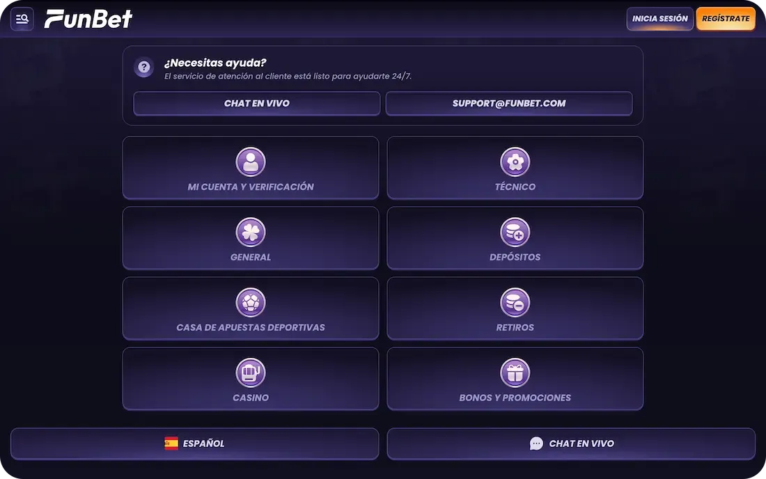 ayuda del casino funbet