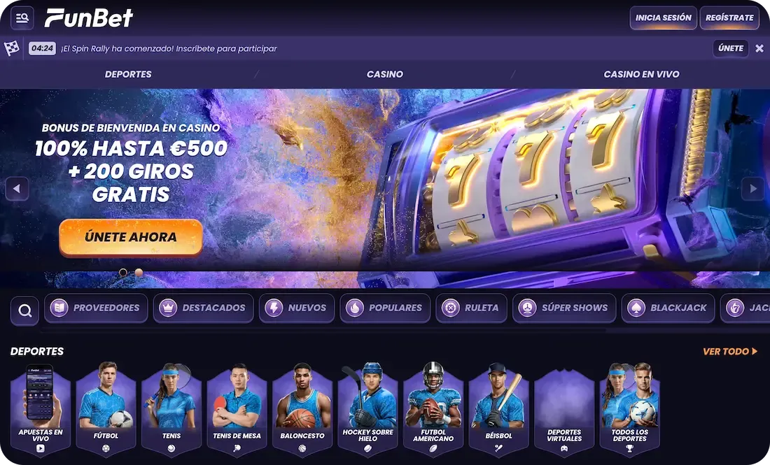 sitio web del casino funbet