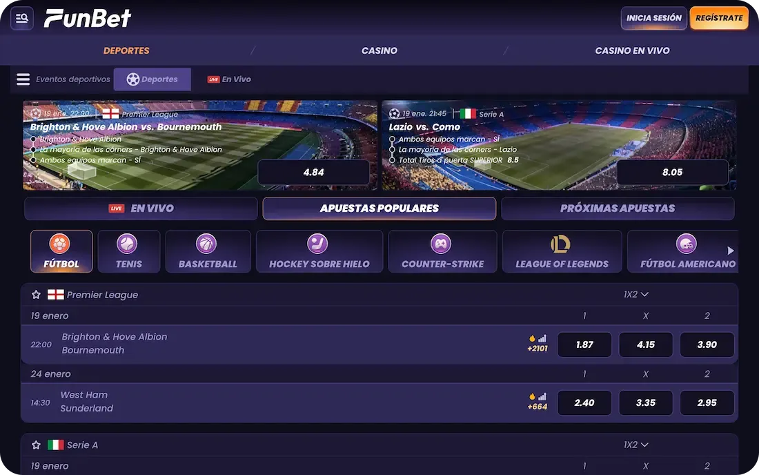 deportes del casino funbet